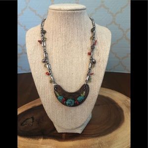Chico’s Turquoise, Copper, Silver, and Red Necklace - SUPER CUTE!!